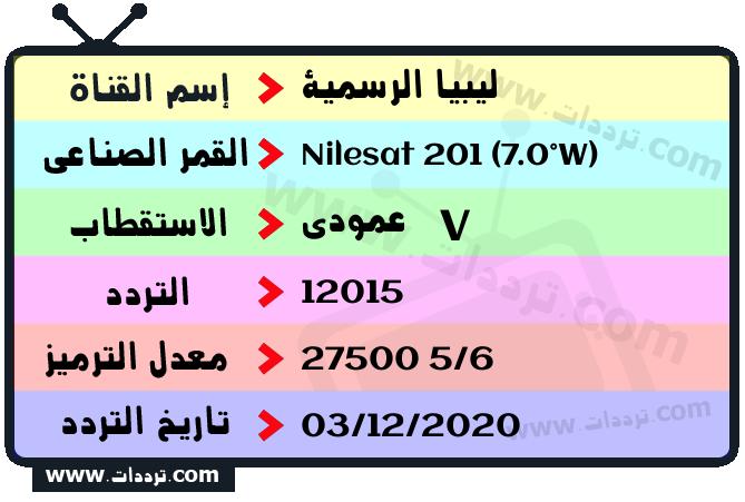 تردد قناة ليبيا الرسمية على القمر نايل سات 201 7 غرب 2024